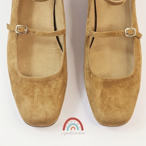 New! Madewell The Nettie Heeled Mary Jane in Glazed Walnut Leather Suede - Picture 9 of 16